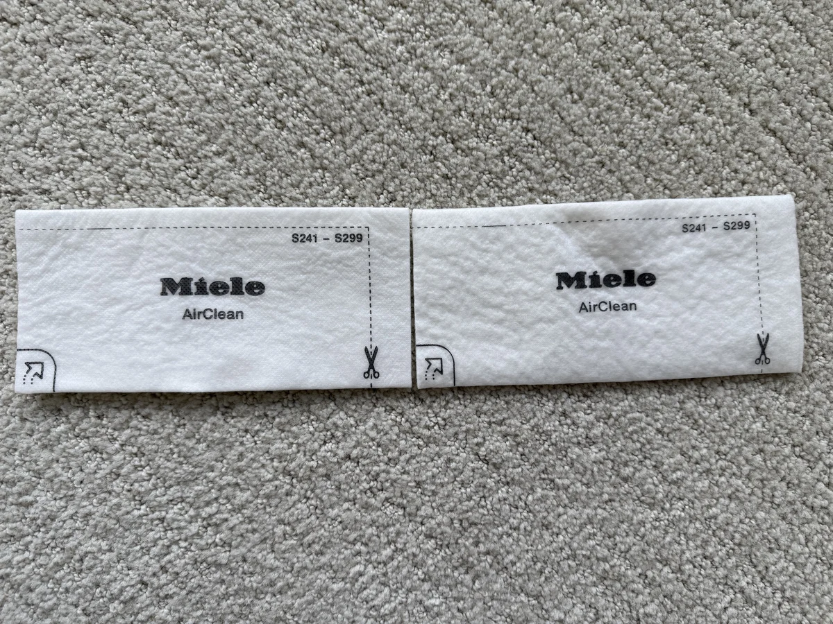 Miele AirClean filter insert panels included with Miele FJM and GN bag packages